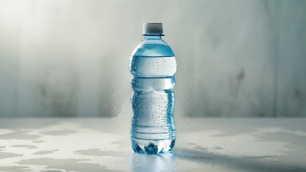 Photo bouteille en plastique avec de l'eau