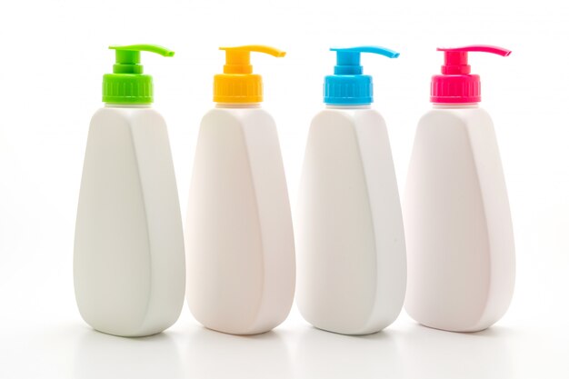 Photo bouteille en plastique de pompe de distributeur de savon liquide, de mousse ou de savon