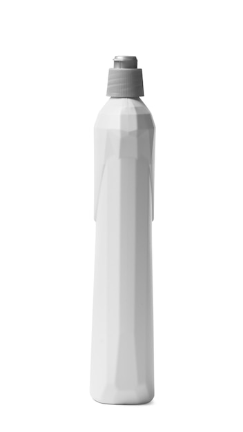 Bouteille en plastique pour produits chimiques ménagers détergents lave-vaisselle produit de rinçage isolé sur fond blanc