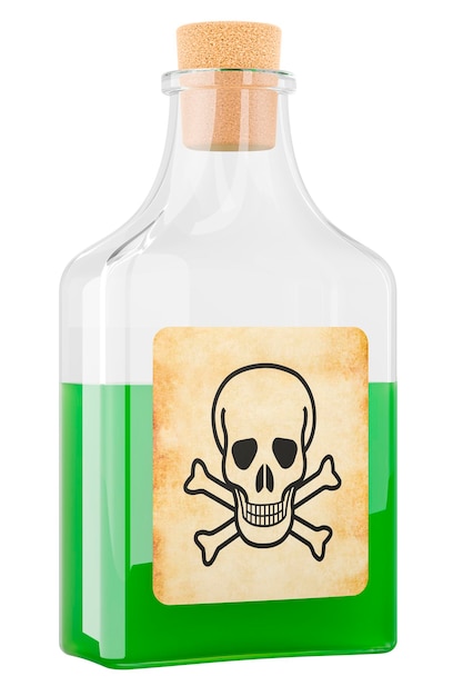 Bouteille de poison avec rendu 3D en liège
