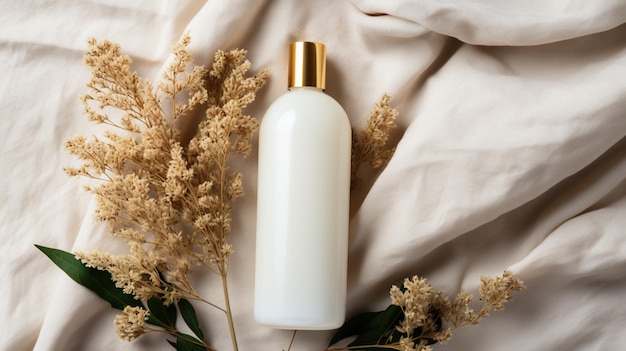 bouteille de produit de soin de la peau shampooing lotion avec fond neural