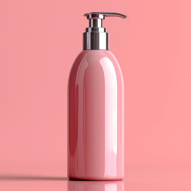 bouteille de produits cosmétiques sans étiquette maquette de produit beauté rose clair