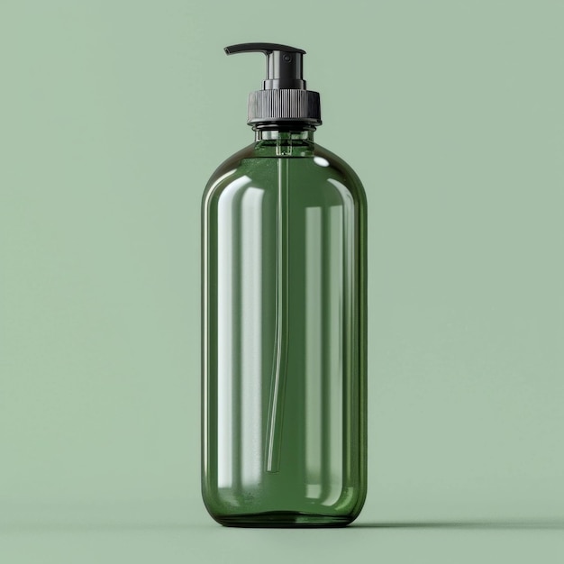 bouteille de produits cosmétiques sans étiquette maquette de produit beauté vert clair