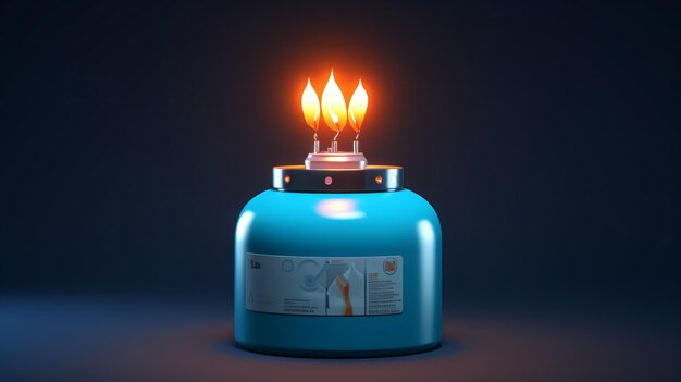 Bouteille de propane avec gaz comprimé illustration 3D