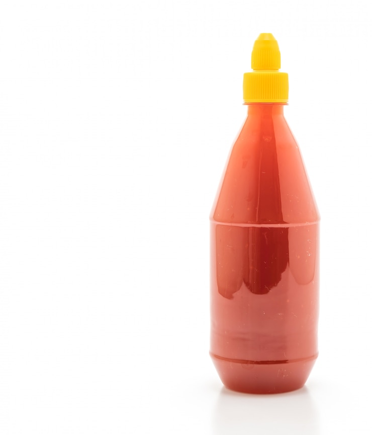 Photo bouteille de sauce chili
