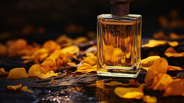 bouteille en verre sur bois, papier peint de fond créatif pour photographie haute définition