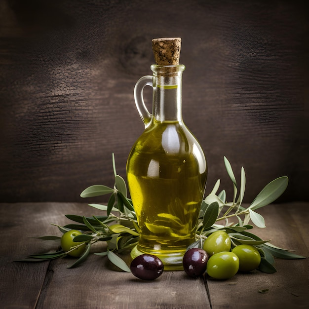 bouteille en verre d'huile d'olive