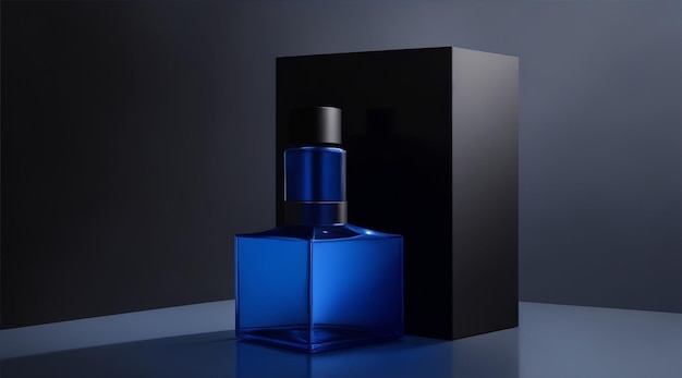 Bouteille de verre de parfum pour hommes publicité promotional maquette d'emballage du produit photo par Generative AI