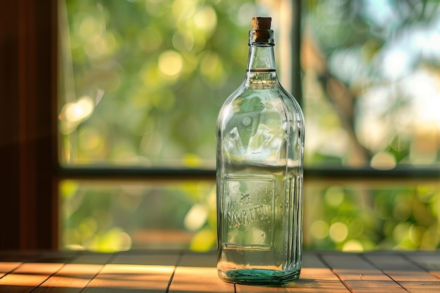 bouteille en verre transparente