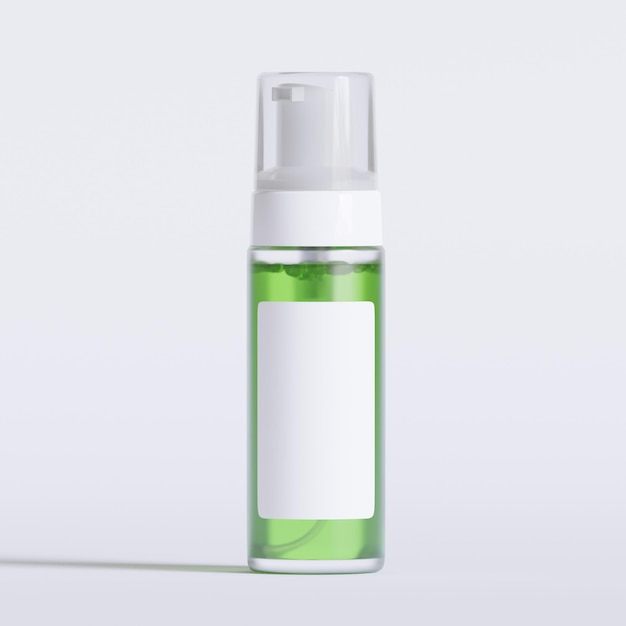une bouteille verte et blanche avec une étiquette blanche qui dit " pas de spray "