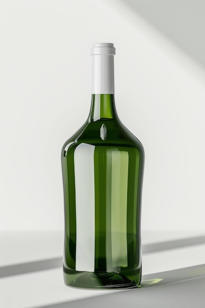 une bouteille verte posée sur un rebord de fenêtre