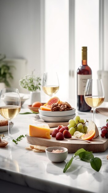 Une bouteille de vin est posée sur une table à côté d'une bouteille de vin.