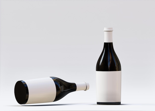 Une bouteille de vin avec le mot "vin" dessus