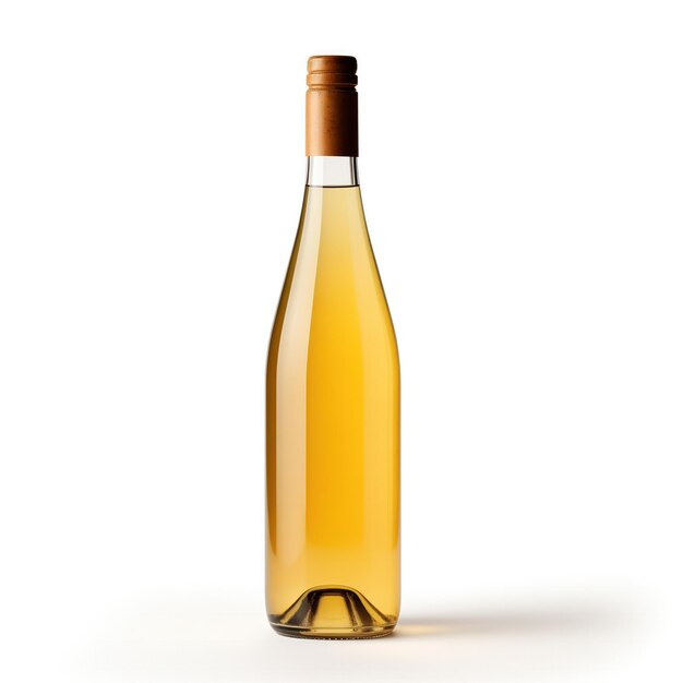 Photo une bouteille de vin riesling vue latérale isolée sur fond blanc
