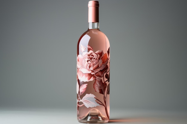 Bouteille de vin rose pâle génère Ai