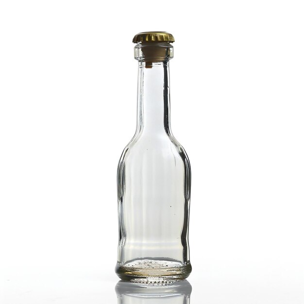Bouteille de vodka isolée sur fond blanc avec réflexion