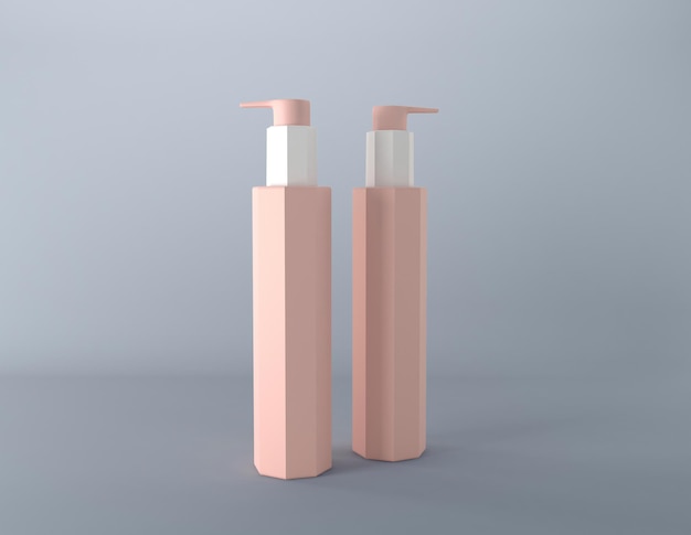 Bouteilles de cosmétiques Illustration en rendu 3D