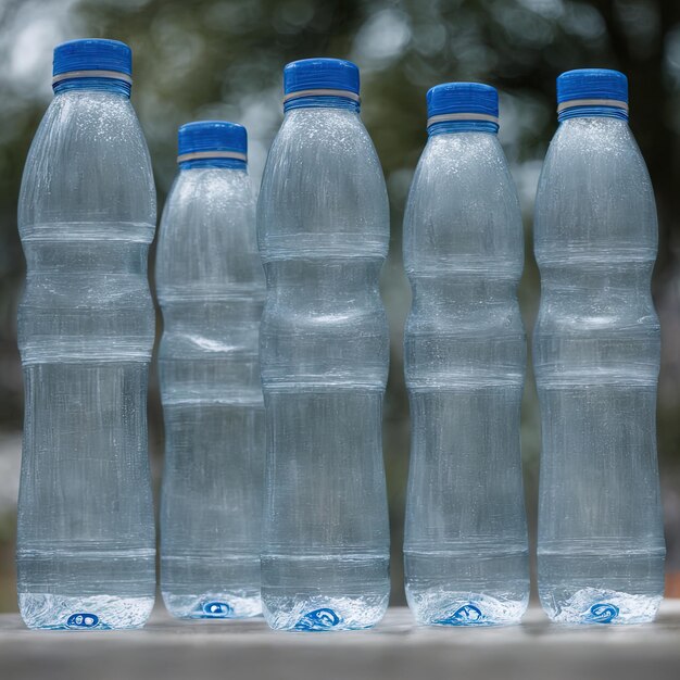 bouteilles d'eau dans la ruebouteilles d'eau sur une table