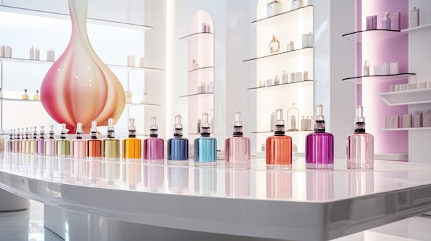 Bouteilles multicolores pour la création de parfums Laboratoire de parfum