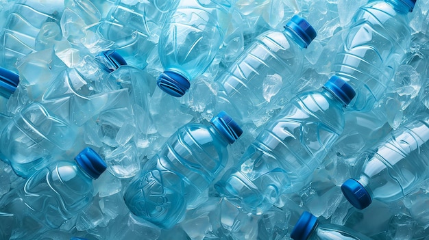 Bouteilles en plastique bleues