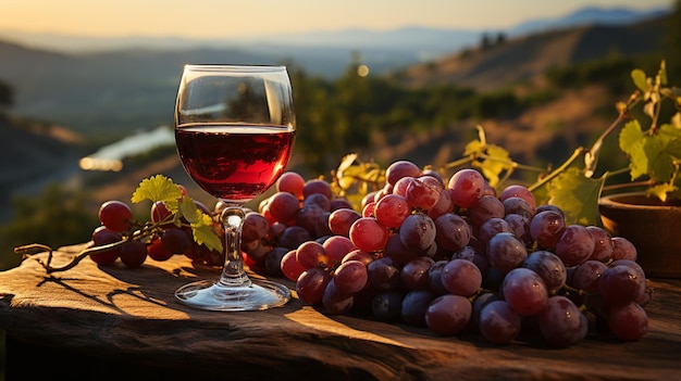 bouteilles et verres à vin