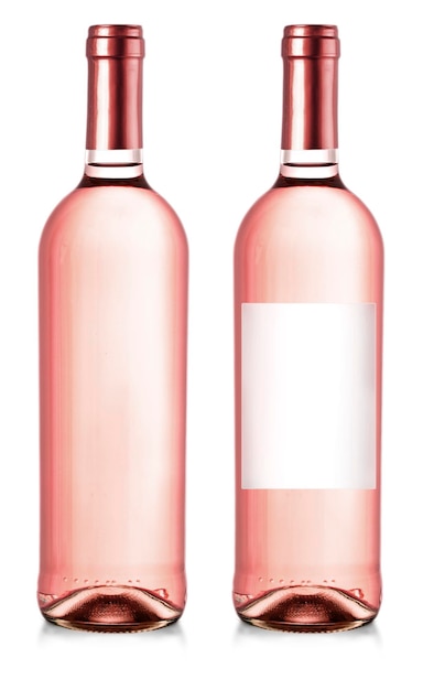 Photo bouteilles de vin isolées sur fond blanc avec chemin de coupe