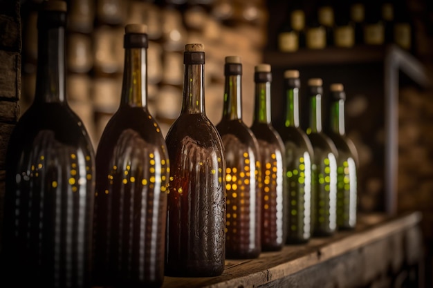 Bouteilles de vin maison AI générative