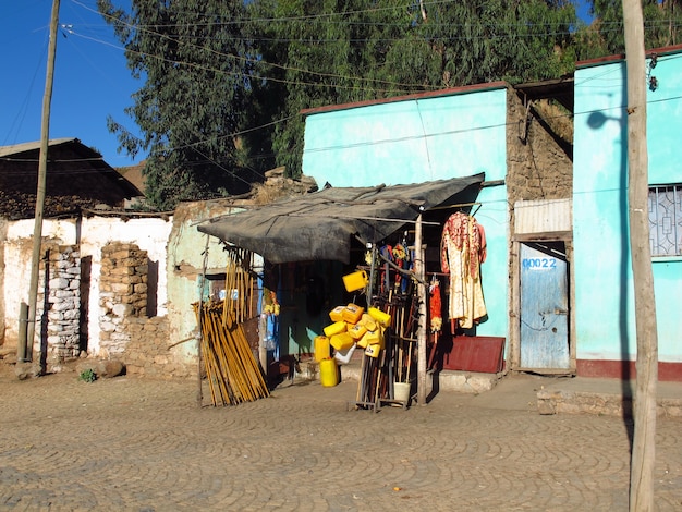 La boutique dans la ville d'Axoum, Ethiopie