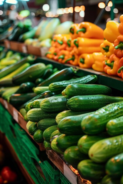 Photo boutique de fruits et légumes