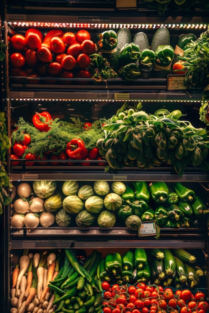 Photo boutique de fruits et légumes