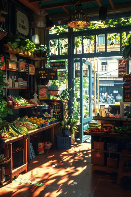 boutique de fruits et légumes