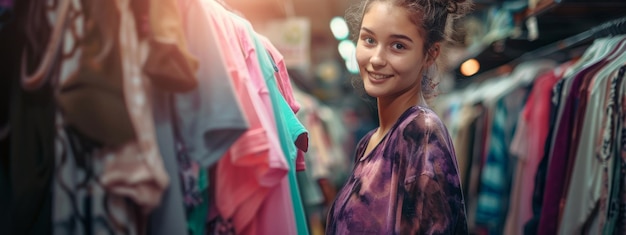 boutique de vêtements de mode d'occasion ou magasin de jeunes femmes dans des boutiques d'antiquités vintage rétro