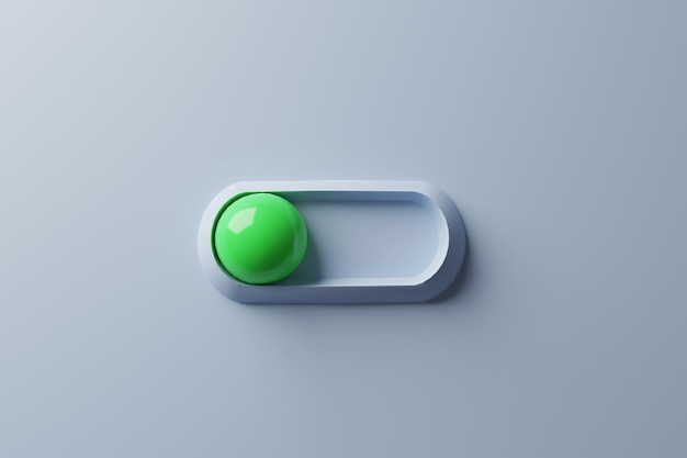 bouton bascule vert dans la conception de rendu 3d.