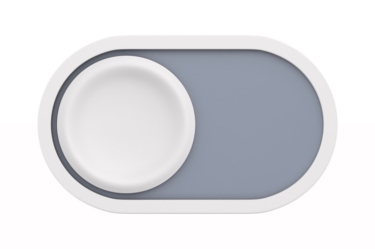 Photo bouton sur fond blanc. illustration 3d isolée