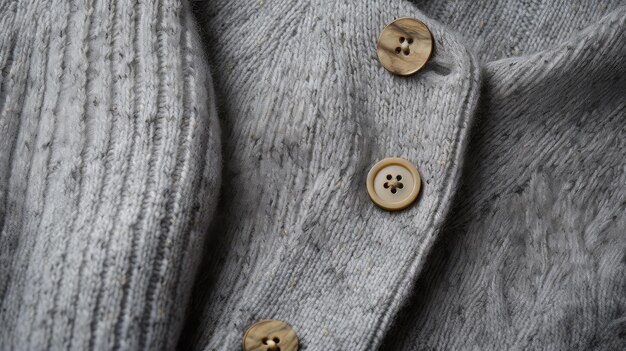 Bouton gris pour le cardigan