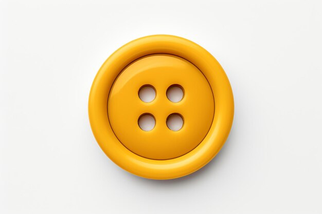 Photo un bouton jaune avec quatre trous