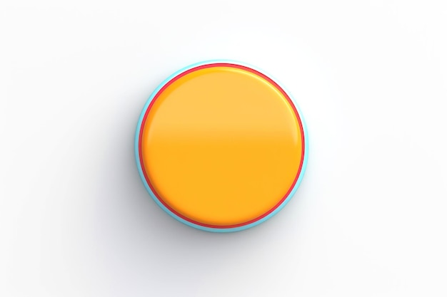 Bouton multicolore abstrait de haute technologie sur fond blanc IA générative
