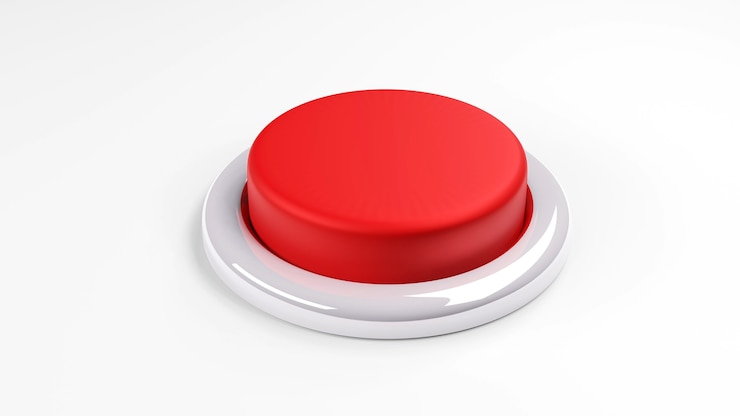 Photo bouton rouge isolé