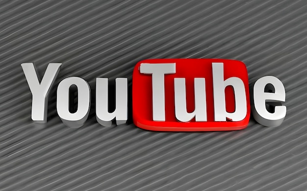 Photo le bouton youtube 3d