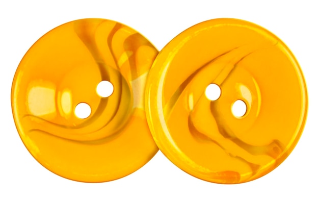 Photo boutons en plastique jaune isolé