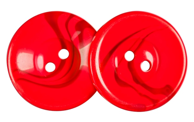 Photo boutons en plastique rouge isolé