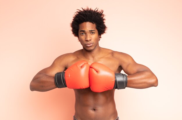 Boxe homme afro noir