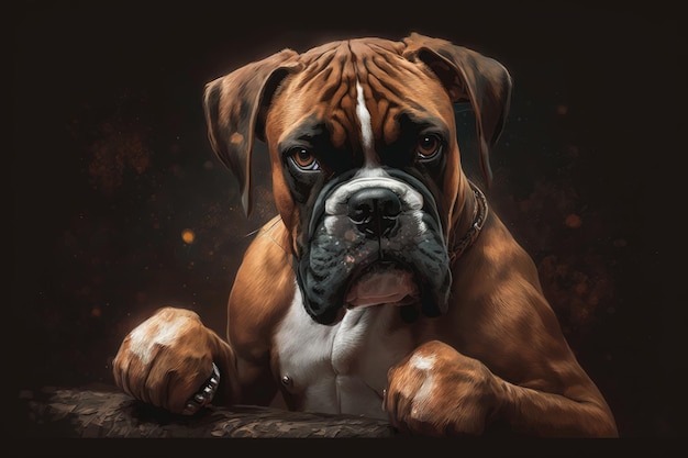 Boxer marron pour chien avec loquet animal