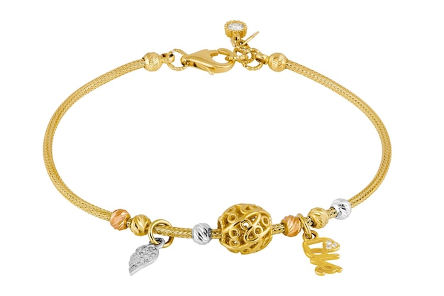 Bracele d'or de dame. cadeau de femme de bijoux élégant.