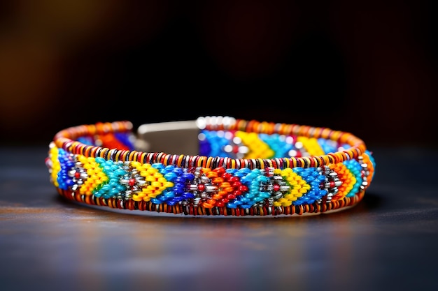 bracelet d'amitié avec des couleurs vives et des motifs complexes