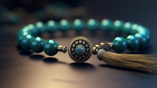 Photo un bracelet à perles turquoise papier peint uhd image photographique de stock