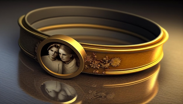 Un bracelet avec une photo d'un couple dessus