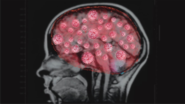 Photo brain covid 19 xray ou ct scan à l'hôpital