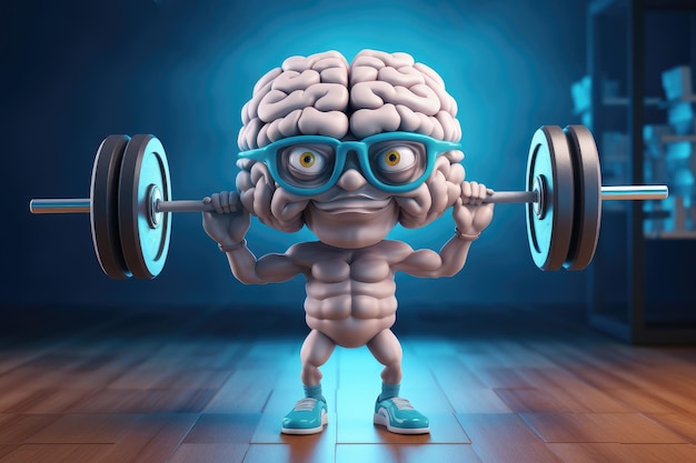 Photo brain power lift la fusion de la force mentale et de la forme physique avec l'intelligence artificielle générative