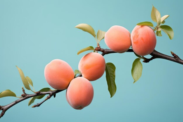 Branche d'abricotier et fond coloré d'abricots